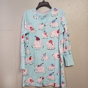 Nick And Nora Elephant Nightgown Sz Med Lightweight Comfy Soft Whimsical Z0007